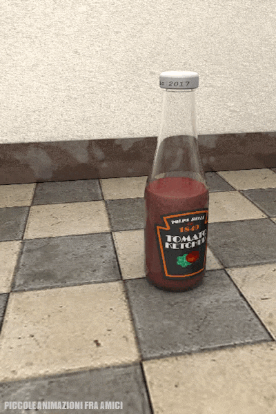 il tappo della Bottiglia di Ketchup si svita e cade a terra